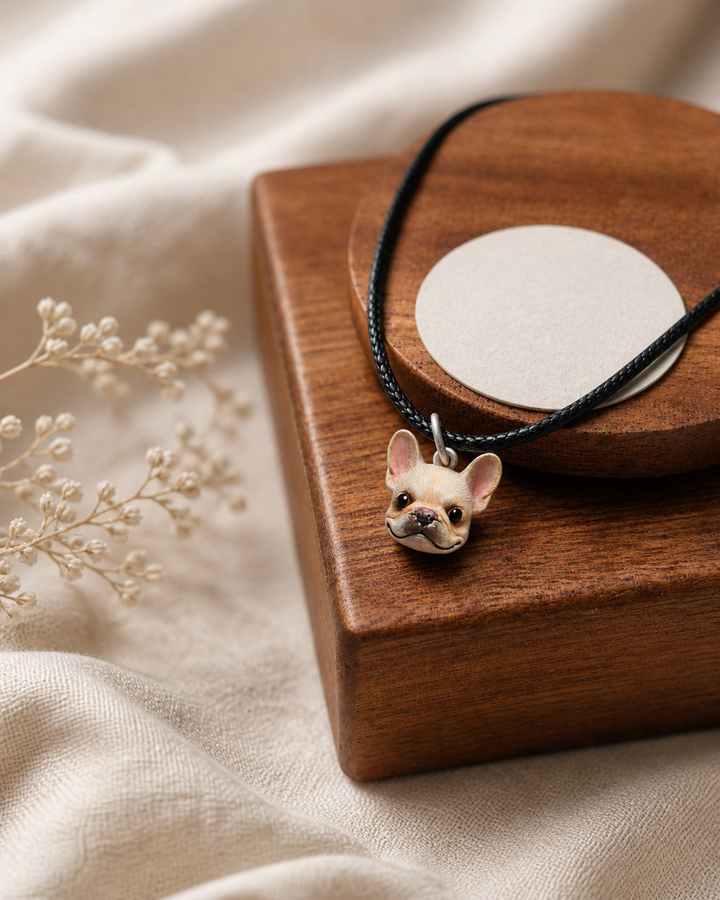 Custom pet face charm with dog portrait